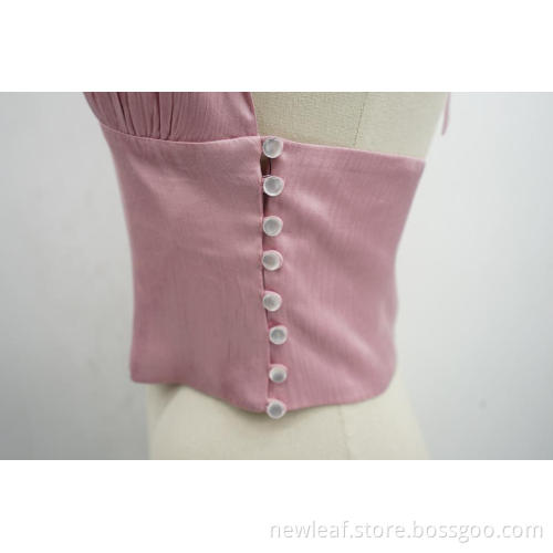 Damen rosa gewebtes sexy Top